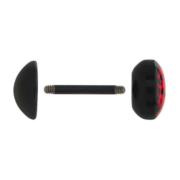 Painful Pleasures FAKE PLUG Leopard Red Fake Piercing Price Per 1 Anal