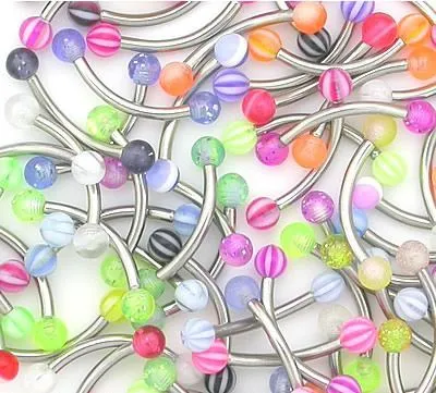 Painful Pleasures Female Sex Toys 16g 516 Eyebrow Bent Barbells with Acrylic Balls Price Per 10 Painful Pleasures Female Sex Toys 16g 516 Eyebrow Bent Barbells with Acrylic Balls Price Per 10