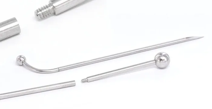 Painful Pleasures Male Sex Toys 14g 716 EZ Piercing 4mm6mm Crystal Jewel OneStepDownThreaded Belly Ring