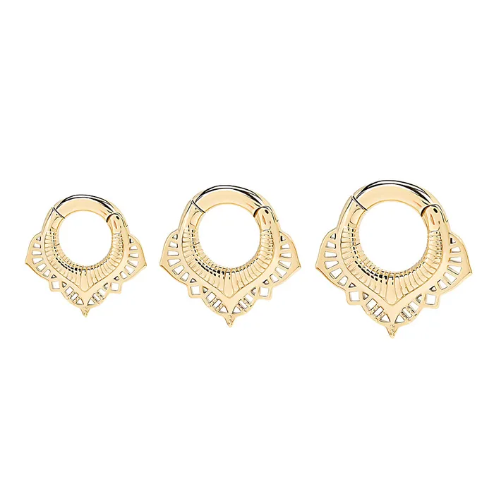 Painful Pleasures PVD Gold Stainless Steel Lotus Flower Clicker Ear Weights Price Per 2 Anal