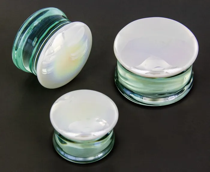 PEARL WHITE Front Glass Double Flare Plugs Price Per 1 Painful Pleasures Dildos PEARL WHITE Front Glass Double Flare Plugs Price Per 1 Painful Pleasures Dildos