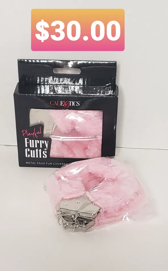 Pleasher Spot Vibrators Playful Furry Handcuffs