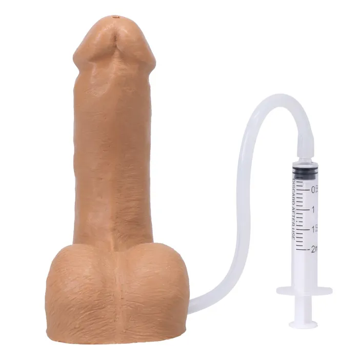 Pop N Play Silicone Squirting Packer Dildo Caramel Tantus Female Sex Toys