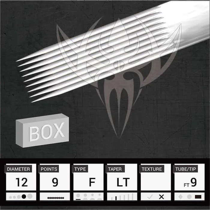 Precision Needles Female Sex Toys 12 Flat Precision Needles Box of 50 Premade Sterilized Tattoo Needles