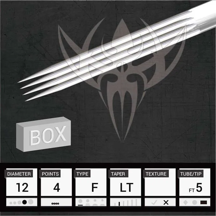 Precision Needles Female Sex Toys 12 Flat Precision Needles Box of 50 Premade Sterilized Tattoo Needles