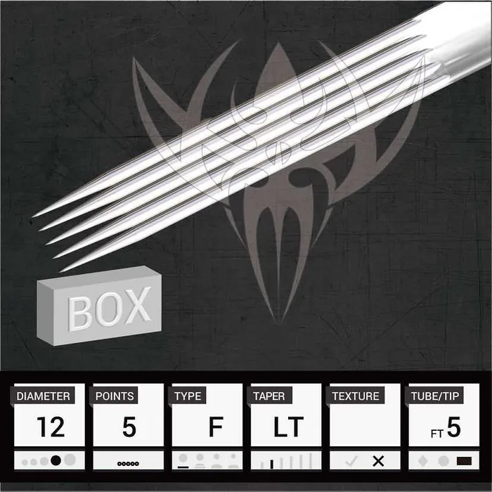 Precision Needles Female Sex Toys 12 Flat Precision Needles Box of 50 Premade Sterilized Tattoo Needles