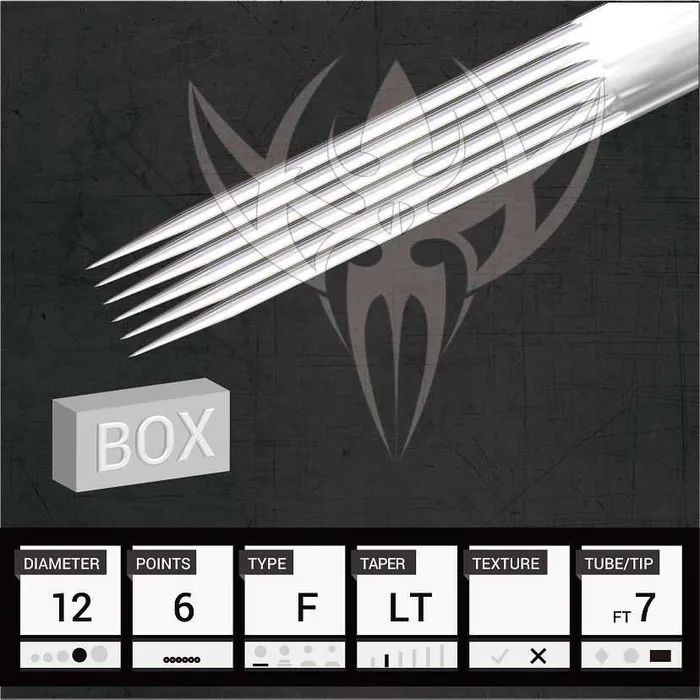 Precision Needles Female Sex Toys 12 Flat Precision Needles Box of 50 Premade Sterilized Tattoo Needles