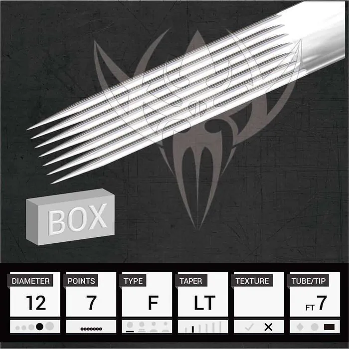 Precision Needles Female Sex Toys 12 Flat Precision Needles Box of 50 Premade Sterilized Tattoo Needles