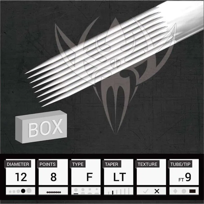 Precision Needles Female Sex Toys 12 Flat Precision Needles Box of 50 Premade Sterilized Tattoo Needles