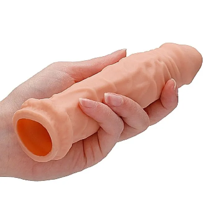 Realrock 6 Inch Penis Extender Sleeve with Ball Strap Vanilla Shots Male Sex Toys Realrock 6 Inch Penis Extender Sleeve with Ball Strap Vanilla Shots Male Sex Toys