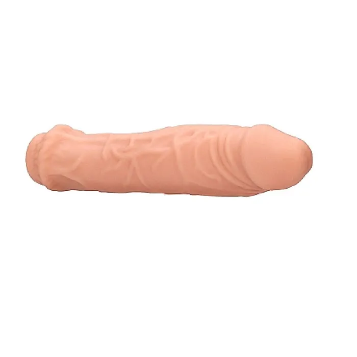 Realrock 6 Inch Penis Extender Sleeve with Ball Strap Vanilla Shots Male Sex Toys