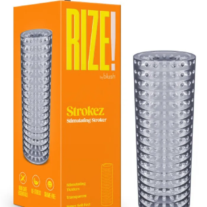 Rize Strokez See Through Reversible Textured Stroker Blush Male Sex Toys