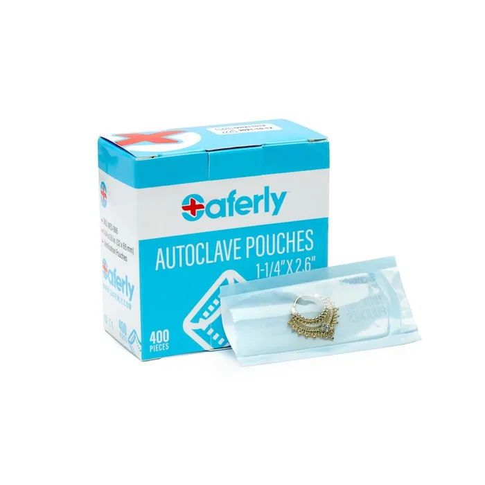 Saferly Sterilization Heat Seal Autoclave Pouches for Body Jewelry 32mm x 65mm Box of 400 Saferly Anal Saferly Sterilization Heat Seal Autoclave Pouches for Body Jewelry 32mm x 65mm Box of 400 Saferly Anal