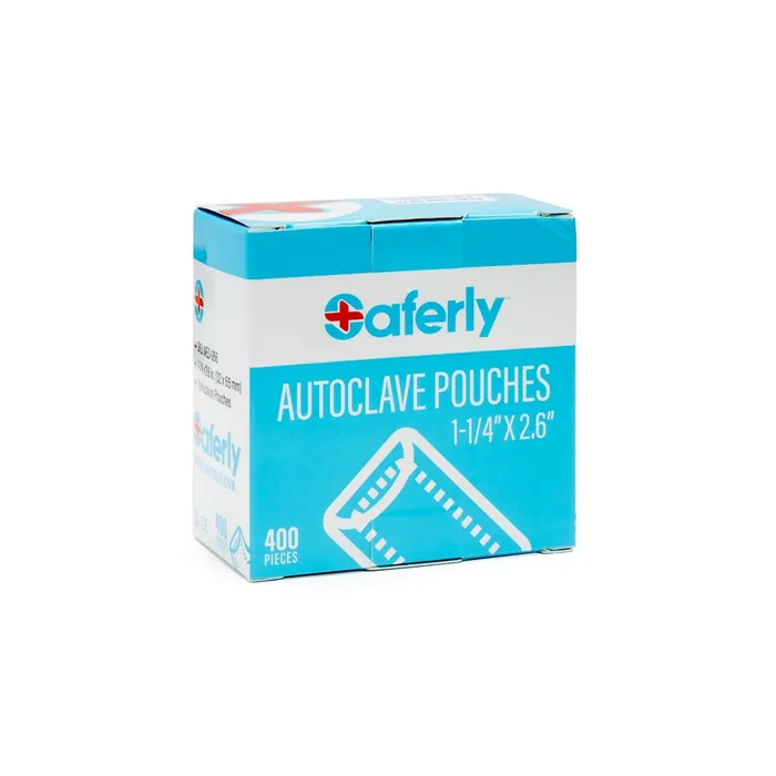 Saferly Sterilization Heat Seal Autoclave Pouches for Body Jewelry 32mm x 65mm Box of 400 Saferly Anal