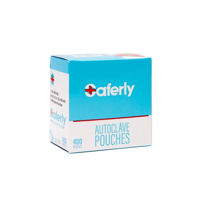 Saferly Sterilization Heat Seal Autoclave Pouches for Body Jewelry 32mm x 65mm Box of 400 Saferly Anal
