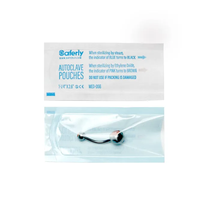 Saferly Sterilization Heat Seal Autoclave Pouches for Body Jewelry 32mm x 65mm Box of 400 Saferly Anal