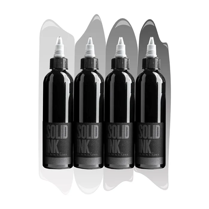 Solid Ink Black Label 4 Bottle Grey Wash Set Solid Ink 1oz Bottles Anal