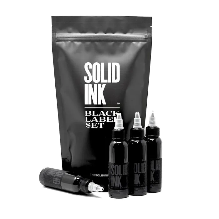 Solid Ink Black Label 4 Bottle Grey Wash Set Solid Ink 1oz Bottles Anal