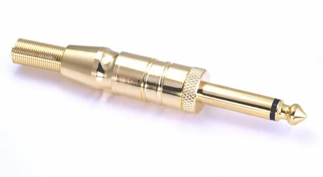 Streamlined Deluxe Gold Plated 14 Jack Mono Plug Precision Anal