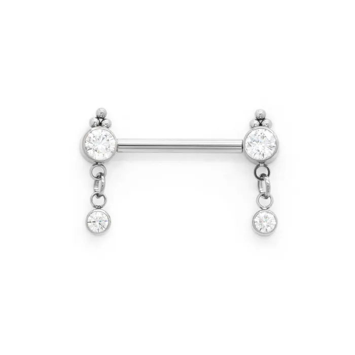 Tilum 14g 916 Simple Dangle Jewel Titanium Threadless Nipple Barbell Tilum Nipple Clitoral Toys