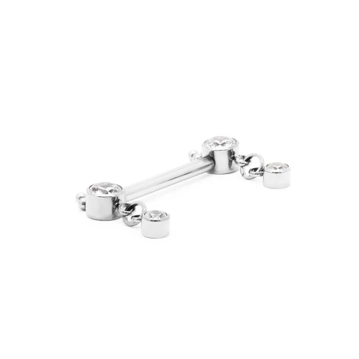 Tilum 14g 916 Simple Dangle Jewel Titanium Threadless Nipple Barbell Tilum Nipple Clitoral Toys