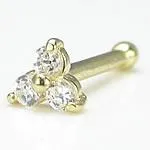 Tilum 14kt Yellow Gold Trinity Nose Bone 18g Tilum Vibrators