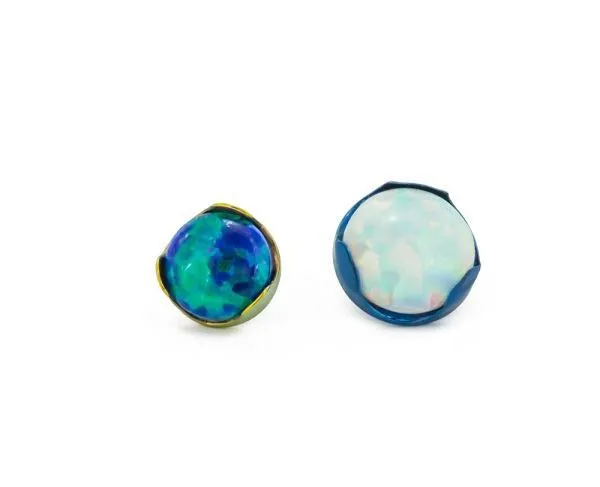 Tilum 18g 16g Titanium 4mm Opal ProngSet Flat Top Price Per 1 Tilum Anal