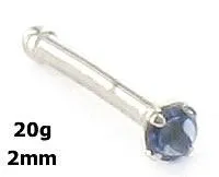 Tilum 20g 14kt White Gold 20mm Sapphire Jewel Nose Bone Tilum Vibrators