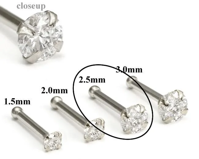 Tilum 20g 25mm Real SI Diamond White Gold Nose Bone Tilum Dildos