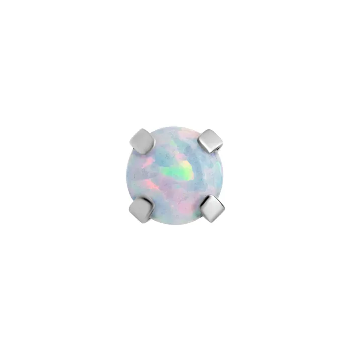 Tilum Anal Tilum 18g16g Internally Threaded Square ProngSet 3mm Round Opal Top Price Per 1 Tilum Anal Tilum 18g16g Internally Threaded Square ProngSet 3mm Round Opal Top Price Per 1
