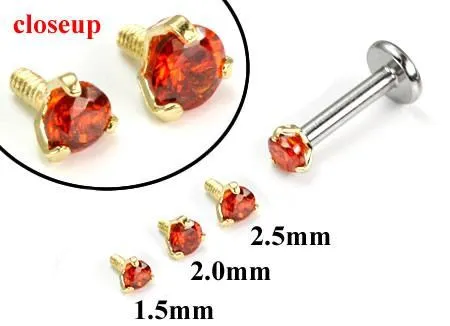 Tilum Anal Tilum 18g16g Yellow Gold Light Red Jewel Top Price Per 1