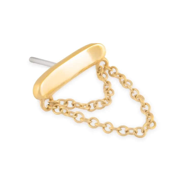 Tilum Female Sex Toys Tilum 14kt Yellow Gold Minimalist Bar with Chain Threadless Top Price Per 1