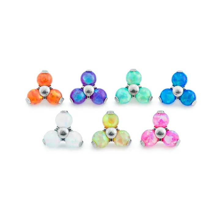 Tilum Male Sex Toys Tilum 18g16g Internally Threaded Titanium Opal Trinity Top Large Price Per 1