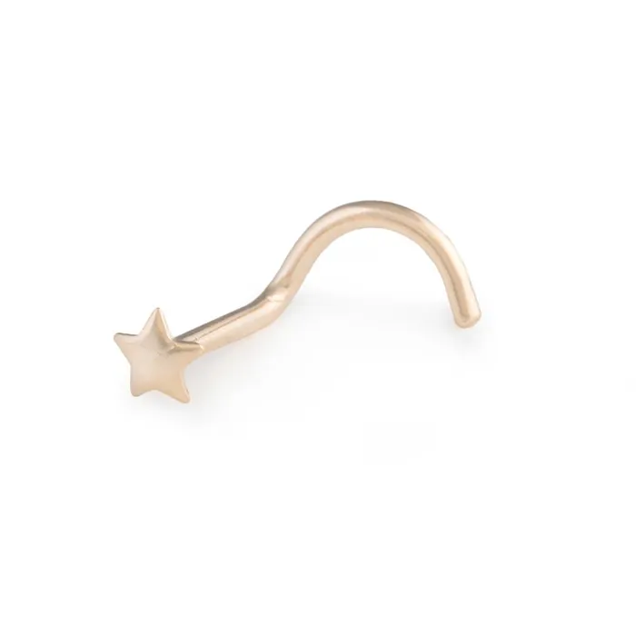 Tilum Vibrators Tilum 20g Yellow Gold Star Nose Screw Right Bend
