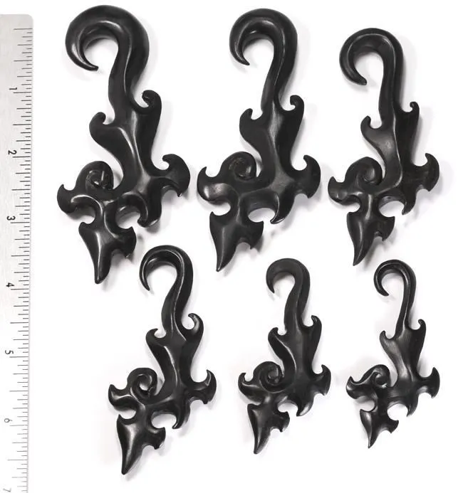 TRIBAL ETIC Hanger Black Wood Natural Body Jewelry 4mm 12 Price Per 1 Elementals Organics Anal