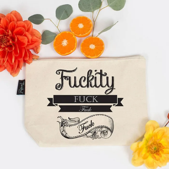 Twisted Wares Vibrators Fckity Fck Printed Zip Up Storage Bag