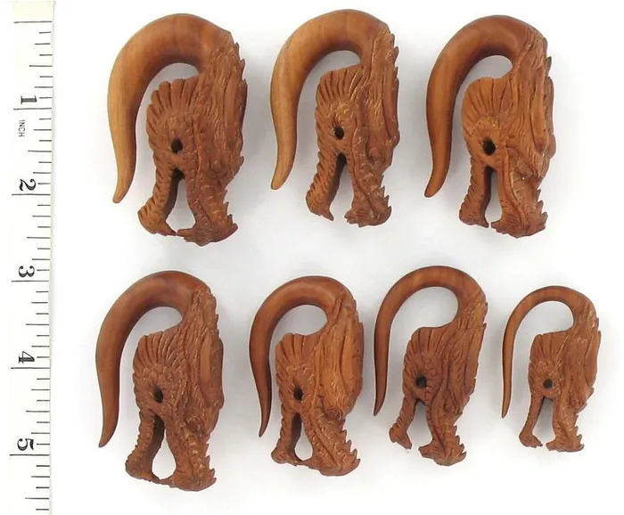 Vibrators Dragons Head Red Saba Wood Natural Organic Body Jewelry 4mm 14mm Price Per 1 Elementals Organics
