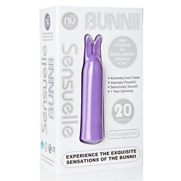 Vibrators NU Sensuelle Sensuelle Bunnii 20 Function Rabbit Vibe Bullet Vibrator Purple Vibrators NU Sensuelle Sensuelle Bunnii 20 Function Rabbit Vibe Bullet Vibrator Purple