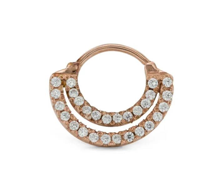 Vibrators Painful Pleasures 16g Septum Clicker Jeweled Rose Gold Plated Crescent Ring Vibrators Painful Pleasures 16g Septum Clicker Jeweled Rose Gold Plated Crescent Ring