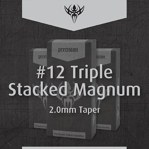 Vibrators Precision Needles 12 Triple Stacked Magnum Precision Needles Box of 50 Premade Sterilized Tattoo Needles Vibrators Precision Needles 12 Triple Stacked Magnum Precision Needles Box of 50 Premade Sterilized Tattoo Needles