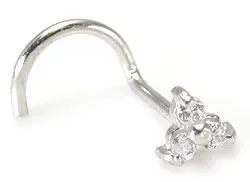 Vibrators Tilum Tilum 14kt White Gold Trinity Nose SCREW 18g