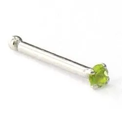 Vibrators Tilum Tilum 20g 14kt White Gold 15mm CZPeridot Jewel Nose Bone