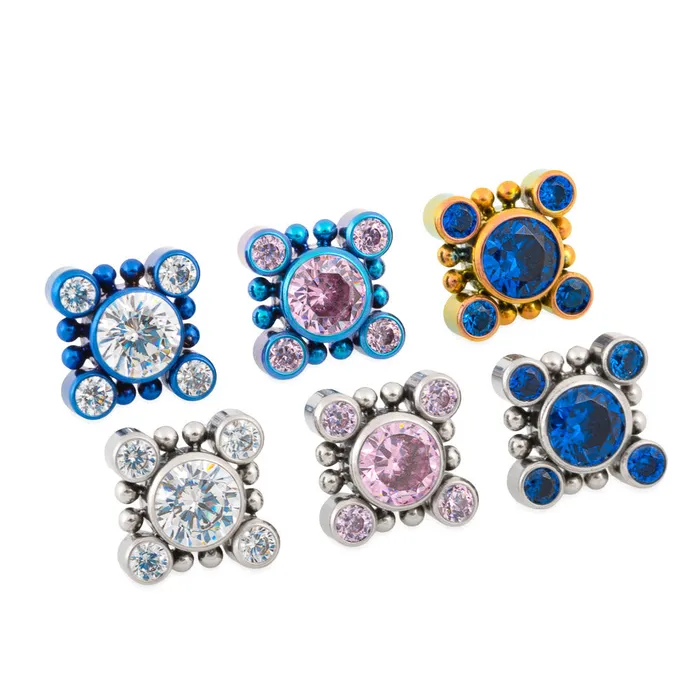 Vibrators Tilum Tilum Squared Jewel Snowflake Titanium Threadless Top Price Per 1 Vibrators Tilum Tilum Squared Jewel Snowflake Titanium Threadless Top Price Per 1