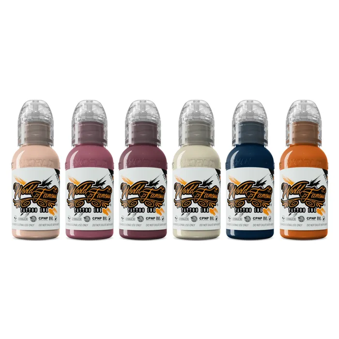 World Famous Anal PerjMichela Anime Toons 6 Bottle Tattoo Ink Set World Famous Tattoo Ink 1oz