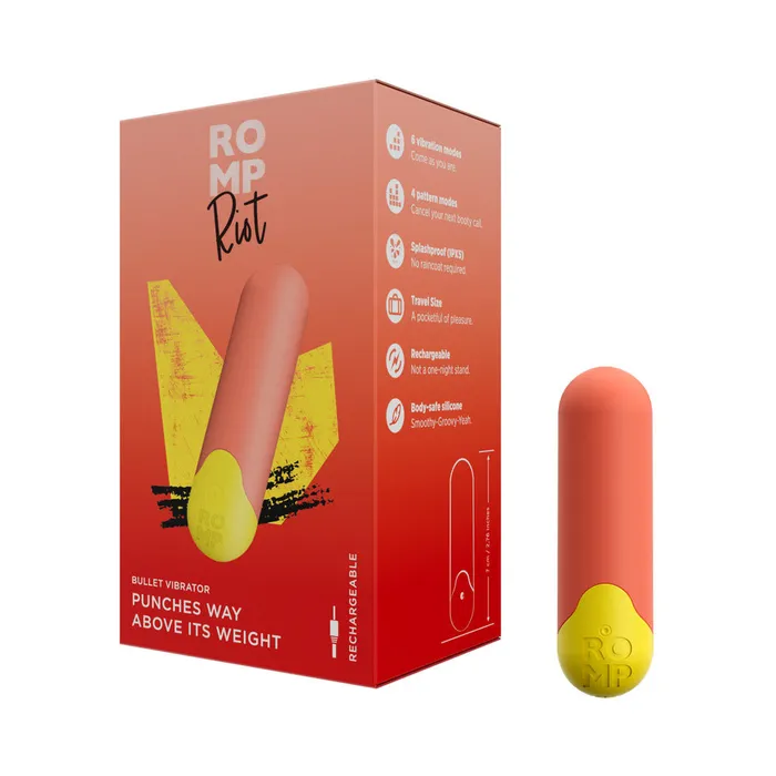 WOW Female Sex Toys Romp Riot First Time Bullet Vibrator Orange