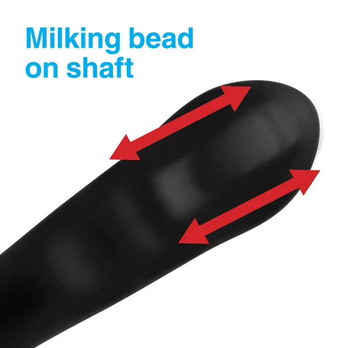 XR Brands Male Sex Toys Alpha Pro PMILKER Silicone Prostate Stimulator with Milking Bead