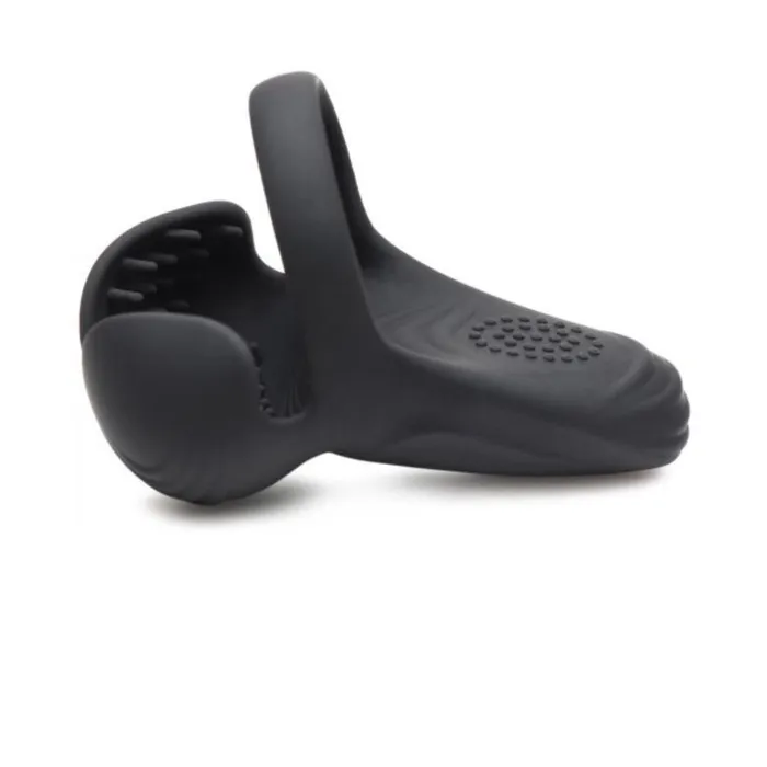 XR Brands Male Sex Toys Silicone Cock Ball Ring w Taint Stim Remote Control