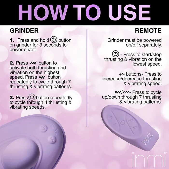 XR Brands Thrust N Grind Thrusting Vibrating Silicone Grinder with Remote Female Sex Toys