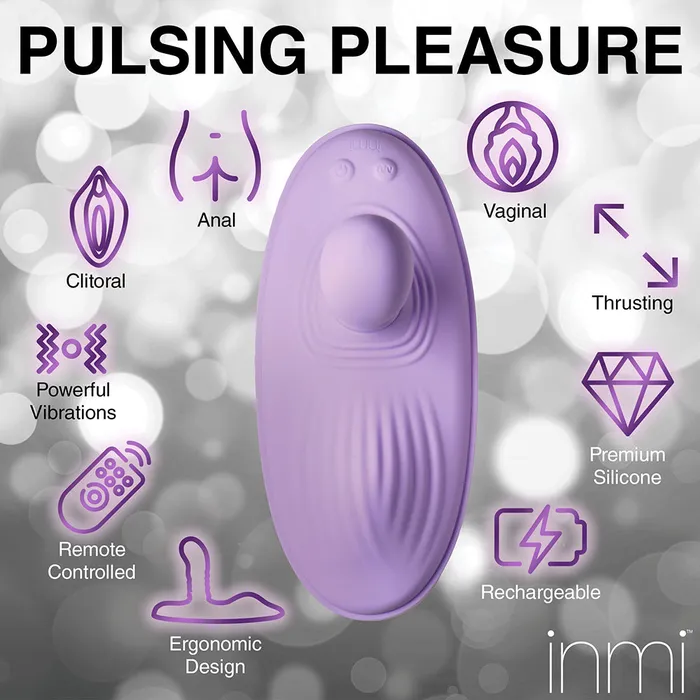 XR Brands Thrust N Grind Thrusting Vibrating Silicone Grinder with Remote Female Sex Toys